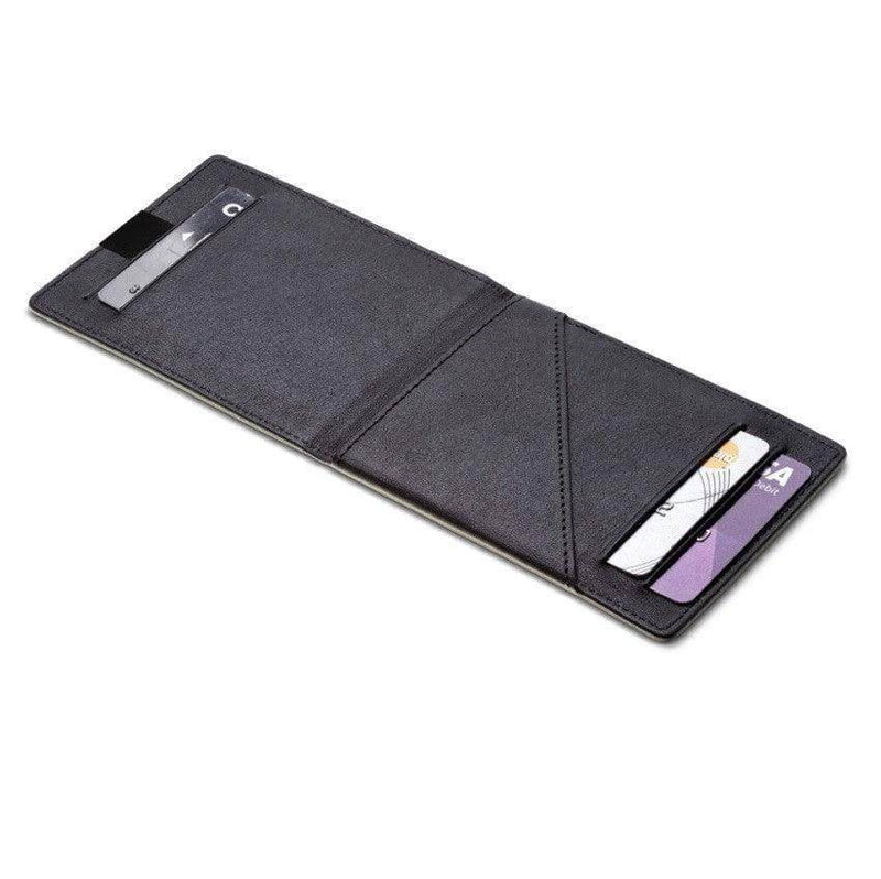 DUN Netherlands Slim Leather Wallet - Black Silver - Modern Quests