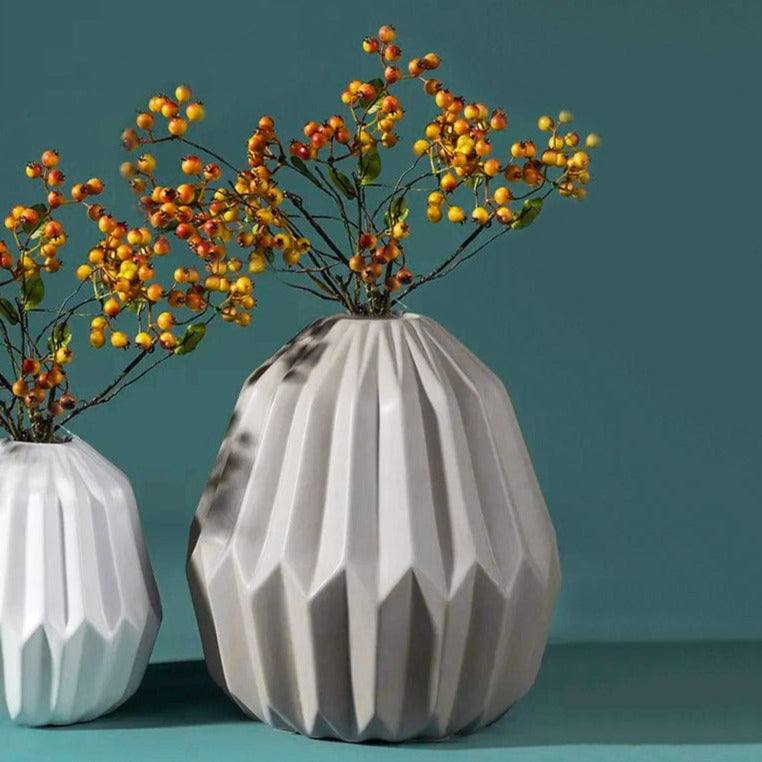 Enhabit Geo Ceramic Vase Large - Grey