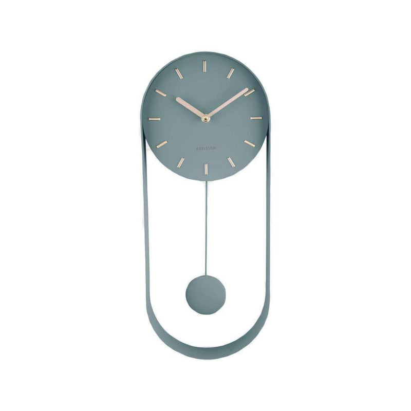 Karlsson Netherlands Charm Pendulum Wall Clock Tall - Jungle Green - Modern Quests