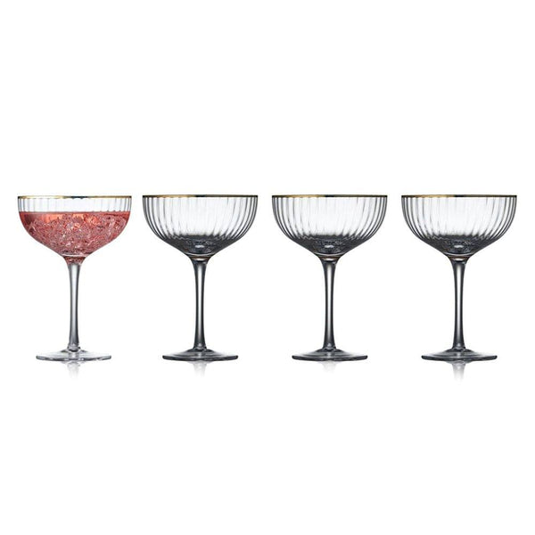 Lyngby Glas Palermo Gold Cocktail Glasses, Set of 4 - Modern Quests