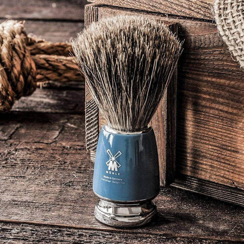 Muhle Germany Rytmo Badger Shaving Brush - Blue - Modern Quests