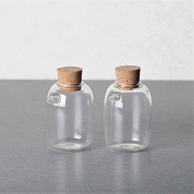 Philosophy Home Mini Condiment Bottles with Cork Lid, Set of 2 - Modern Quests