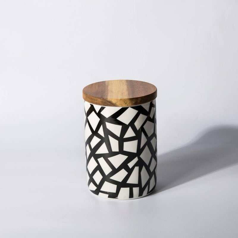 Philosophy Home Patterned Storage Jar with Lid - Abstract - Modern Quests