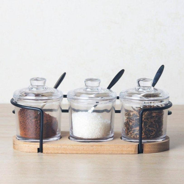 Philosophy Home Trio Glass Condiment Jars Set - Modern Quests