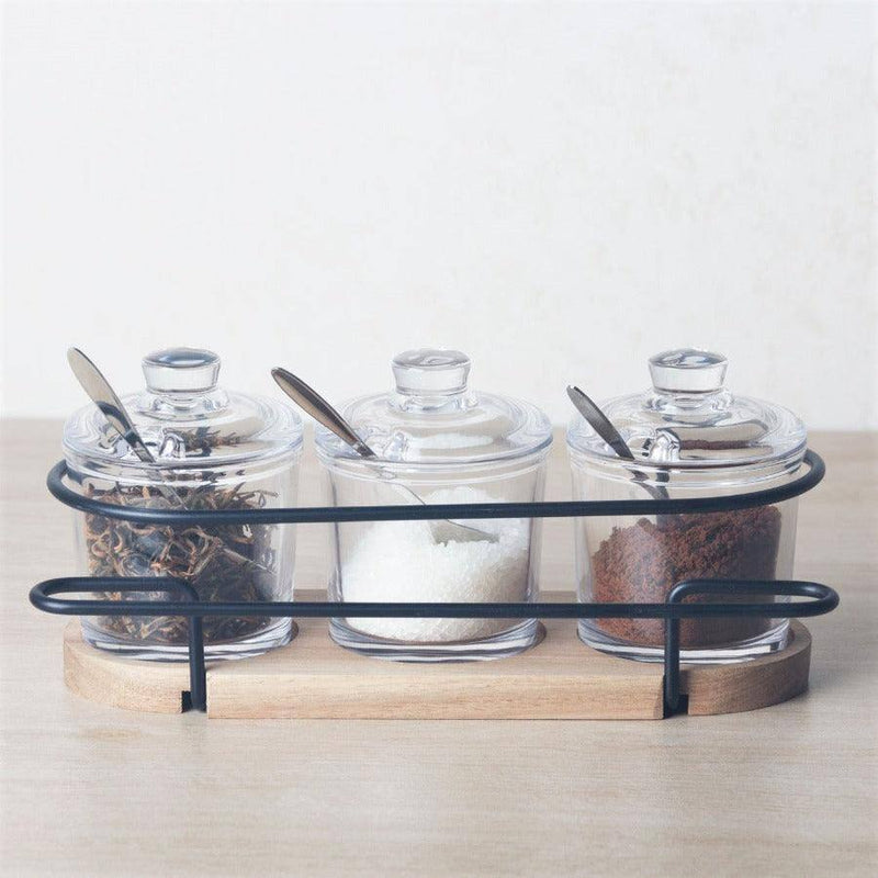 Philosophy Home Trio Glass Condiment Jars Set - Modern Quests