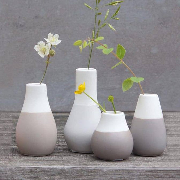 Rader Germany Pastel Mini Vases, Set of 4 - Grey - Modern Quests