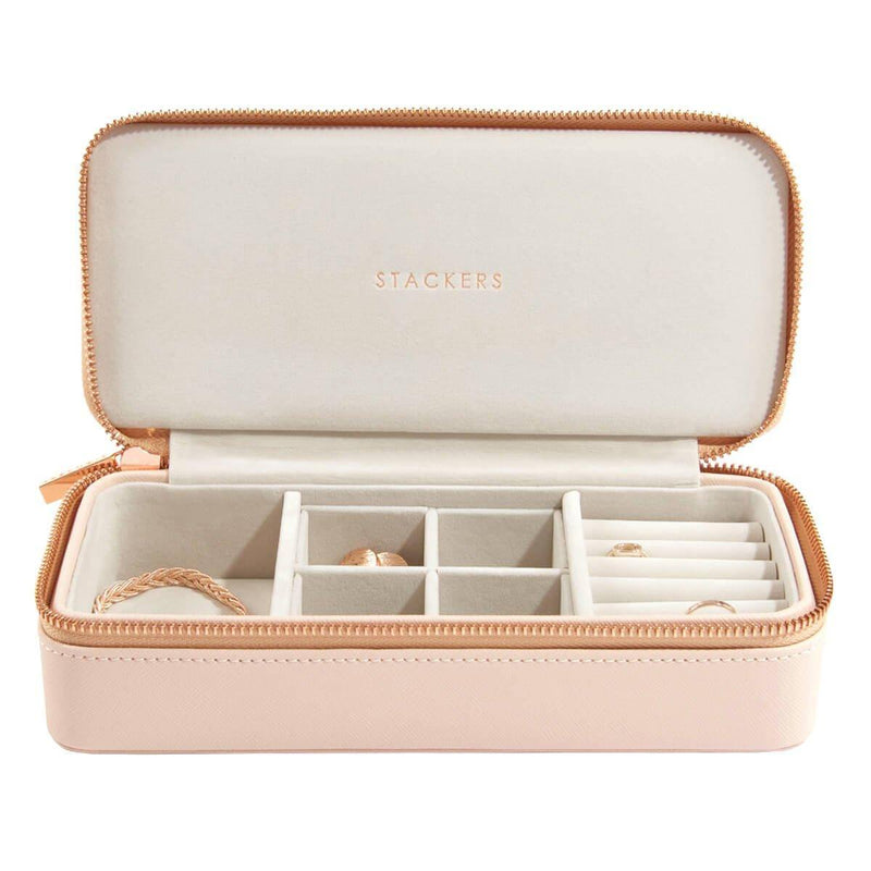 STACKERS London Travel Jewellery Pouch Duo - Blush Pink - Modern Quests