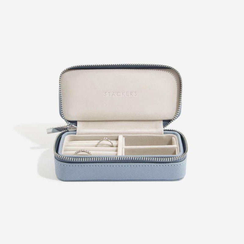 STACKERS London Travel Jewellery Pouch Medium - Dusky Blue - Modern Quests