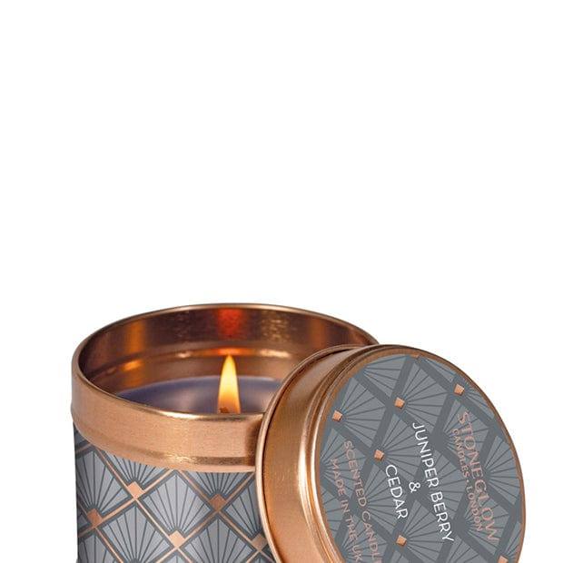 Stoneglow London Scented Candle Tin - Juniper Berry & Cedar - Modern Quests