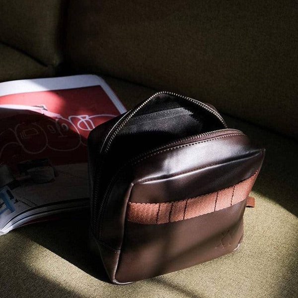 The Postbox Mavi Leather Tech Kit - Dark Tan - Modern Quests