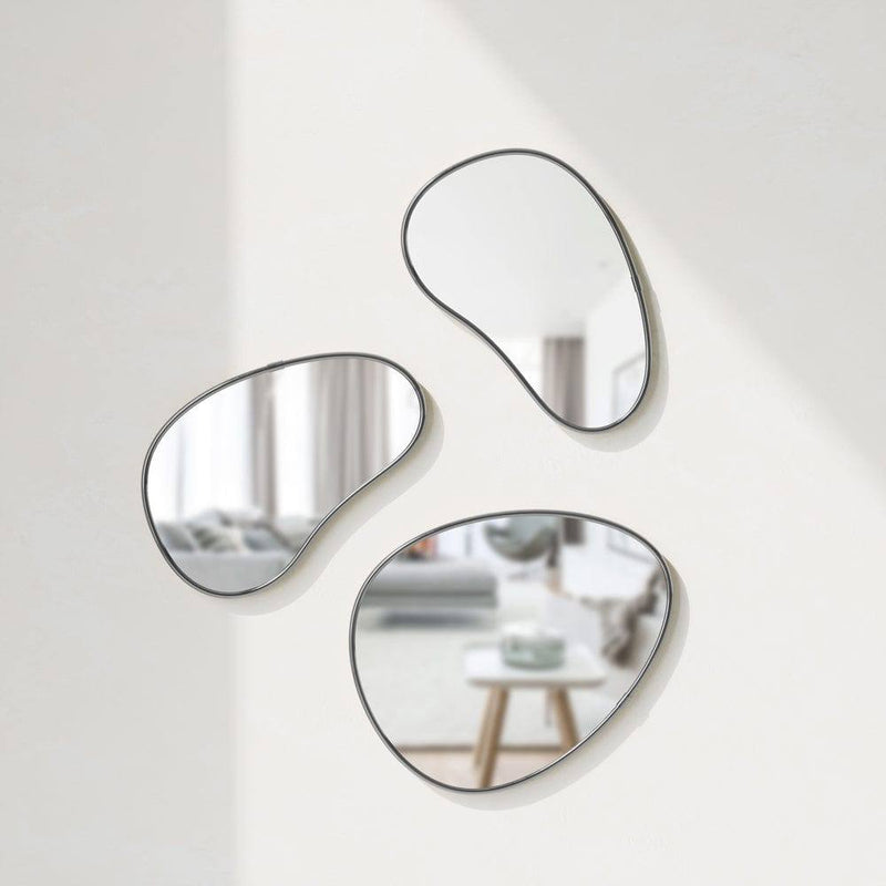 Umbra Hubba Pebble Mirrors, Set of 3 - Titanium - Modern Quests
