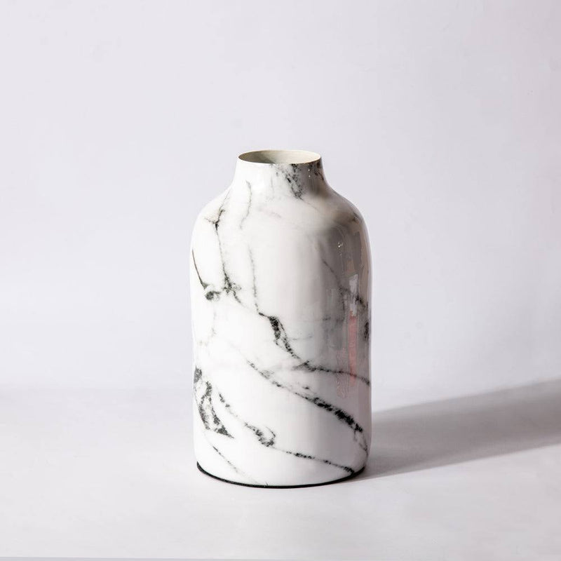 ESQ Living Alina Vase Medium - White Marble - Modern Quests