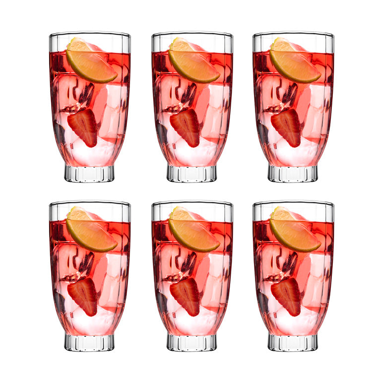 Amore Long Drink Tumblers 410ml, Set of 6