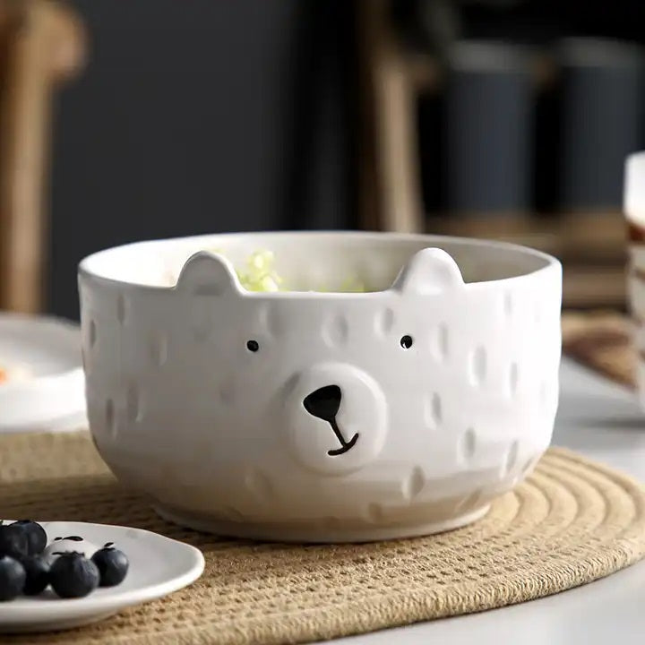 Polar Bear Ceramic Bowl - White