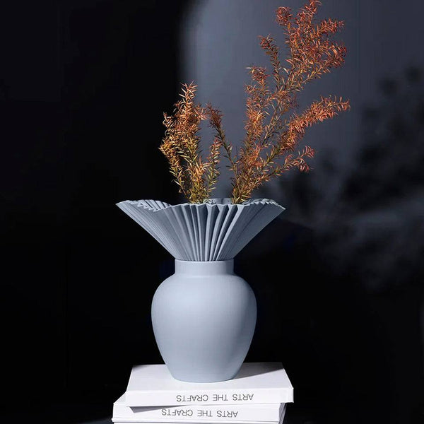 Enhabit Bouquet Porcelain Vase Large - Dusky Blue - Modern Quests
