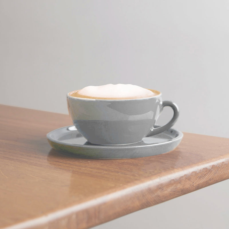 Cafe Cappuccino Cup & Saucer - Grey
