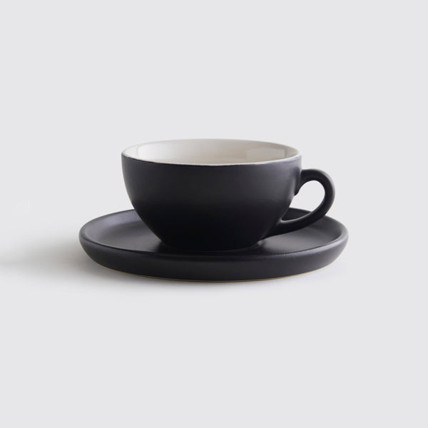 Cafe Cappuccino Cup & Saucer - Black