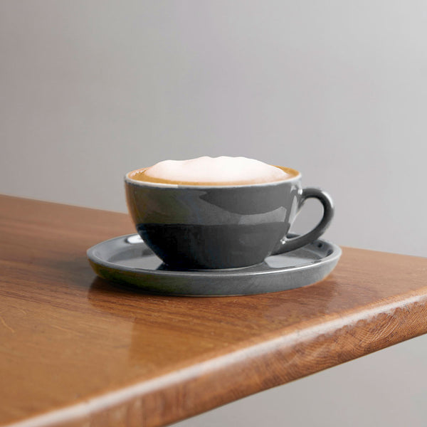 Cafe Cappuccino Cup & Saucer - Grey