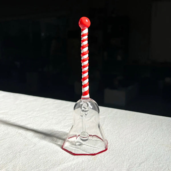 Ringing Glass Bell - Candy Cane