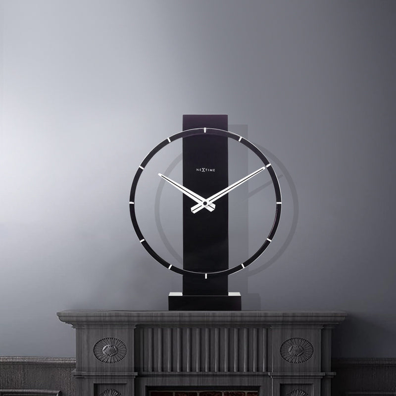 Carl Wooden Table Clock - Black