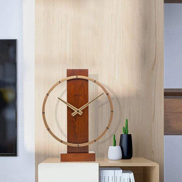 Carl Wooden Table Clock - Brown