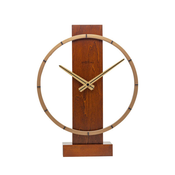 Carl Wooden Table Clock - Brown