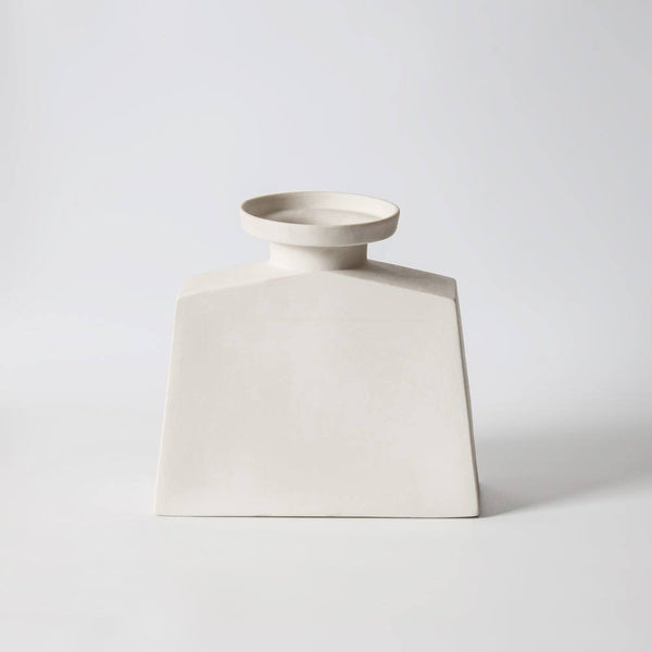 Enhabit Caster Ceramic Vase Large - Milky White - Modern Quests
