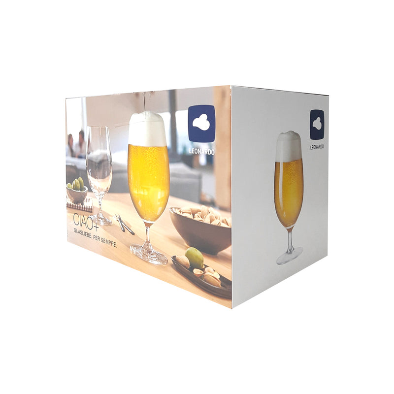 Ciao Beer Glasses 390ml, Set of 6
