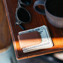 Distil Union Classic Leather Money Clip - Brown - Modern Quests