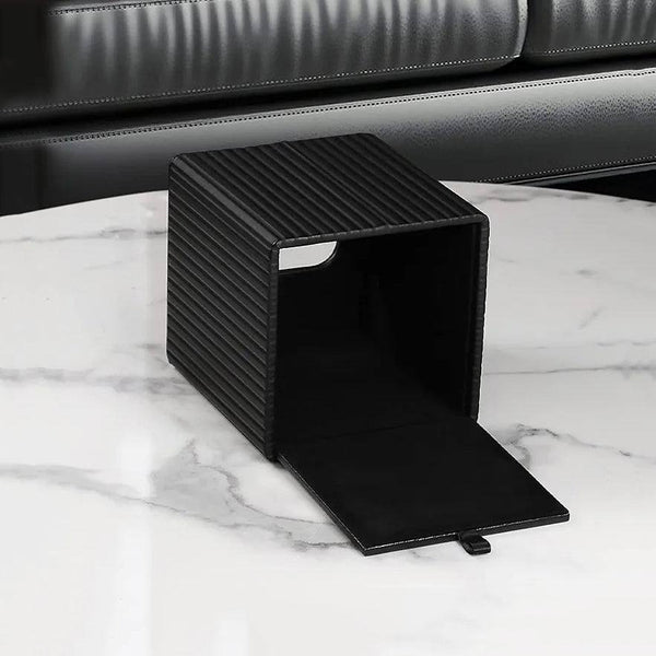 Enhabit Columns Square Tissue Box Holder - Black - Modern Quests