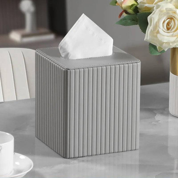 Enhabit Columns Square Tissue Box Holder - Light Grey - Modern Quests