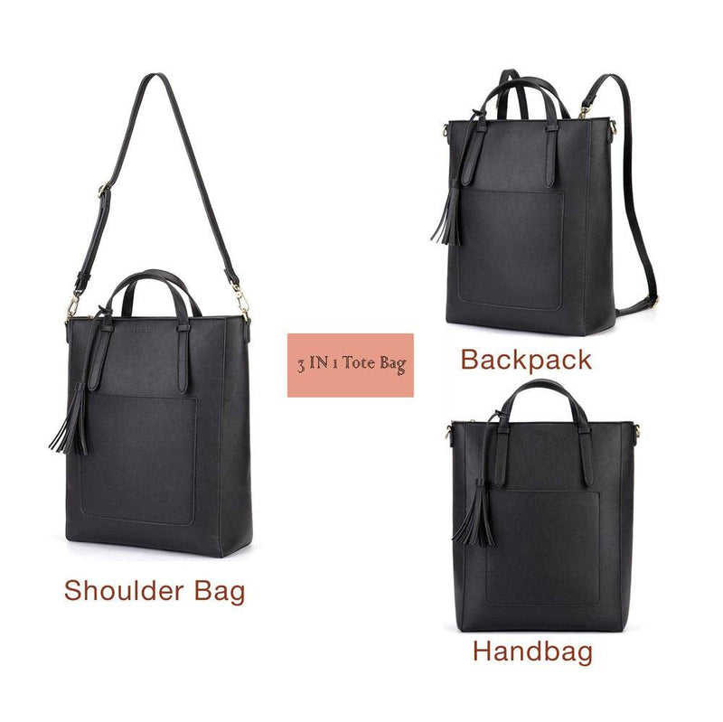 Convertible Tote Backpack - Black