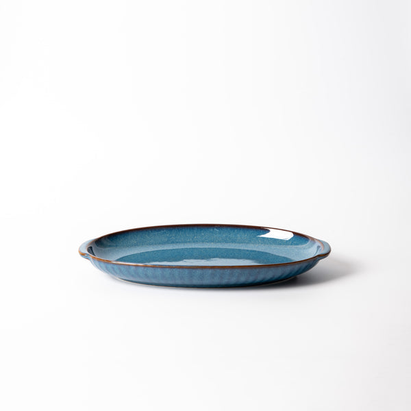 Cove Oval Plate - Teal Blue