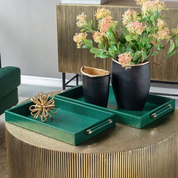 Daphne Decorative Trays, Set of 2 - Jade
