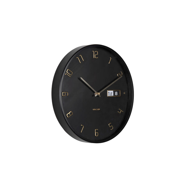 Data Flip Wall Clock 30cm - Black