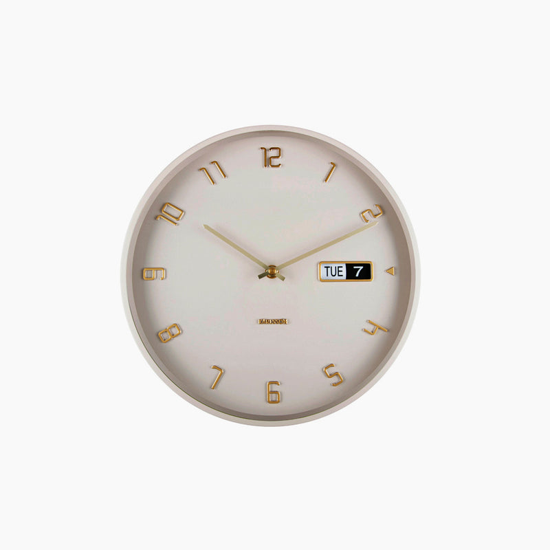 Data Flip Wall Clock 30cm - Warm Grey