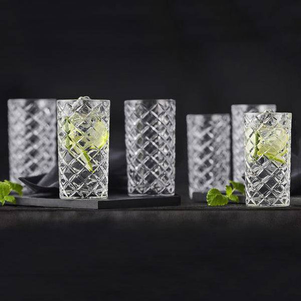 Lyngby Glas Diamond Highball Glasses, Set of 6 - Modern Quests