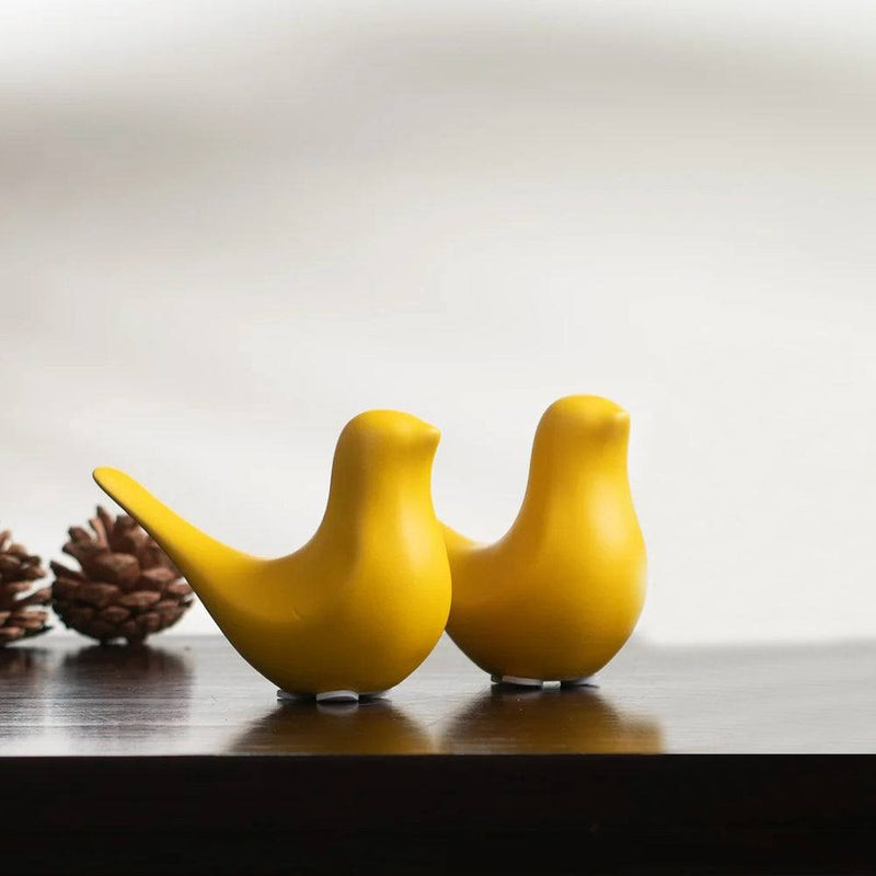 Enhabit Dove Ceramic Sculpture Small - Yellow - Modern Quests