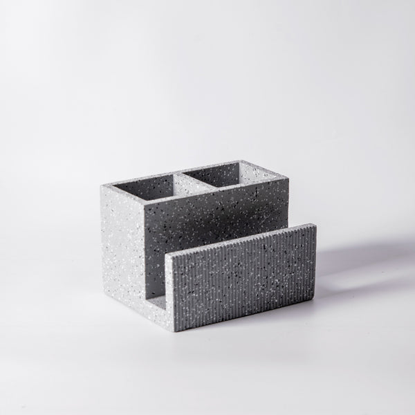 Dual Cutlery and Napkin Holder - Speckled Grey