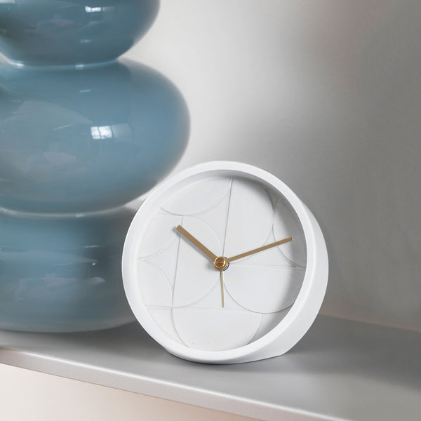 Echelon Circular Alarm Clock - White