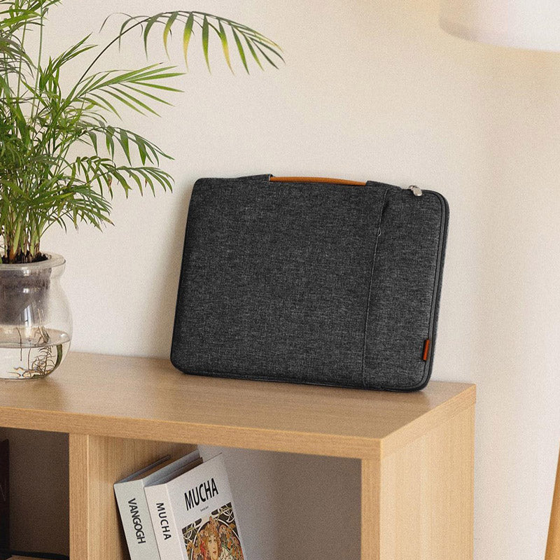 EdgeKeeper Laptop Sleeve With Pouch - Black Grey 14 Inches