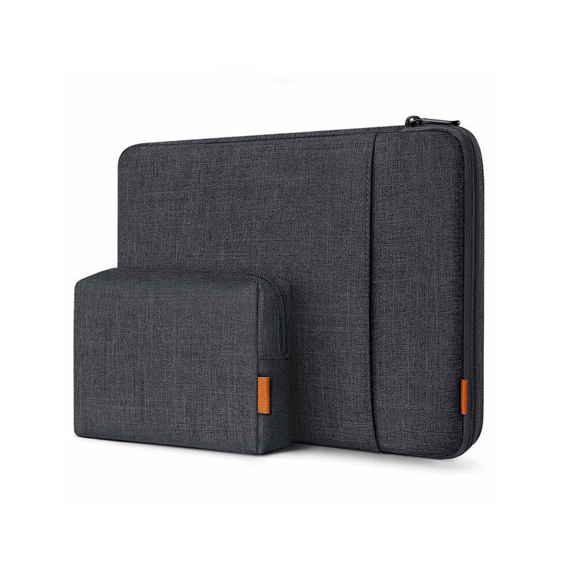 EdgeKeeper Laptop Sleeve and Pouch - Black Grey 15.6 Inches
