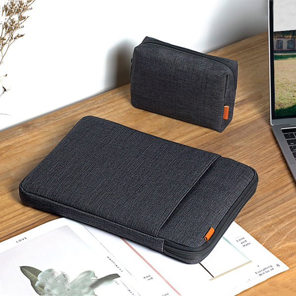 EdgeKeeper Laptop Sleeve and Pouch - Black Grey 16 Inches