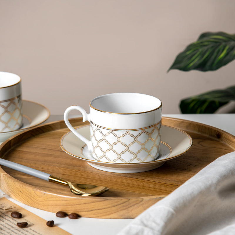Eternal Palace 12-piece Porcelain Tea Set - Gold