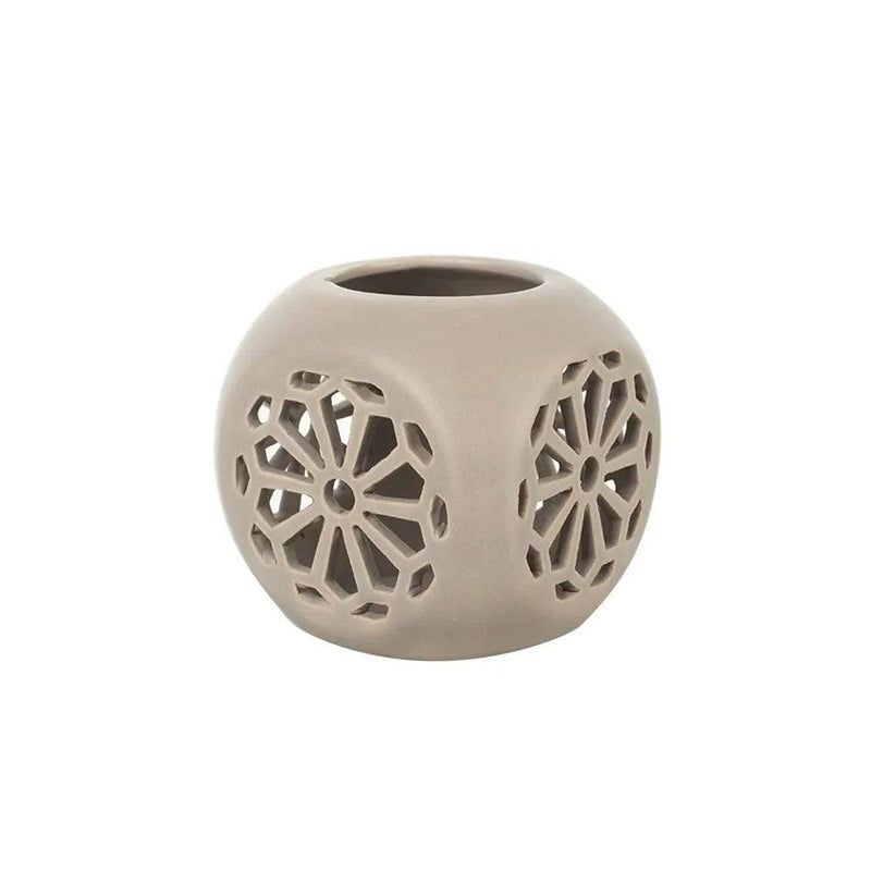 Enhabit Fiore Ceramic Tealight Holder Medium - Beige - Modern Quests