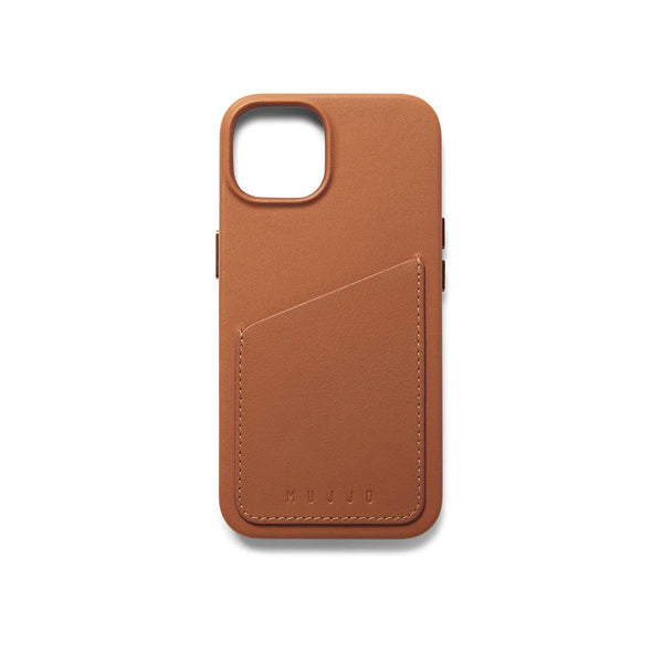 Full Leather Wallet Case for iPhone 14 - Light Tan