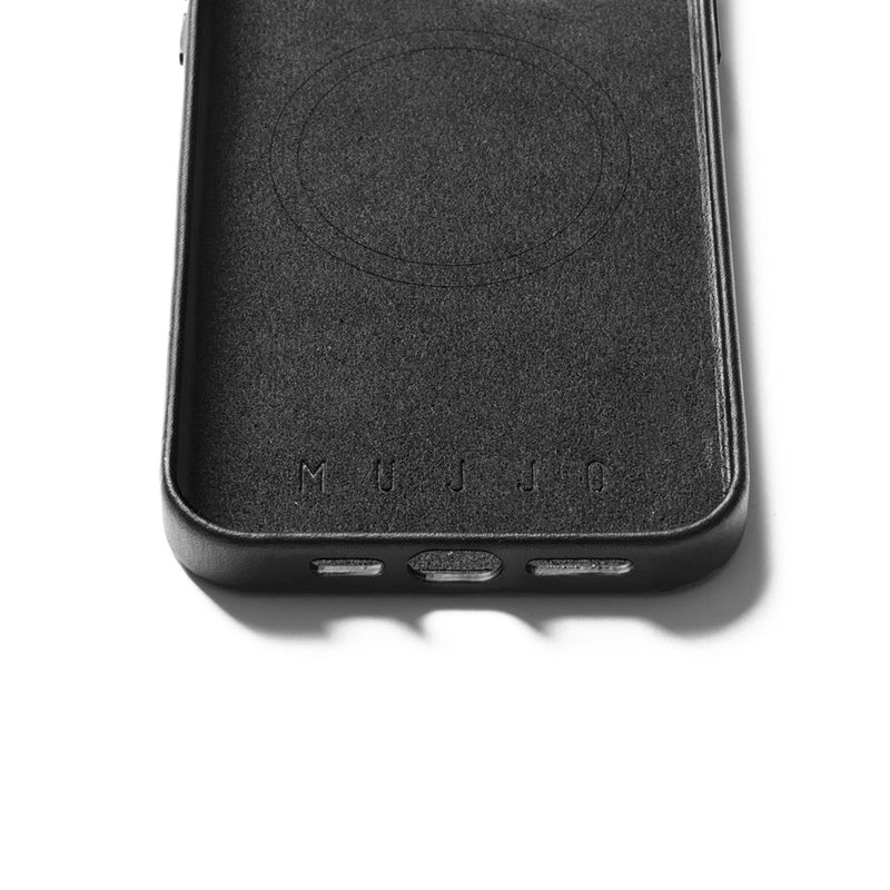 Full Leather Wallet Case for iPhone 15 Pro - Black