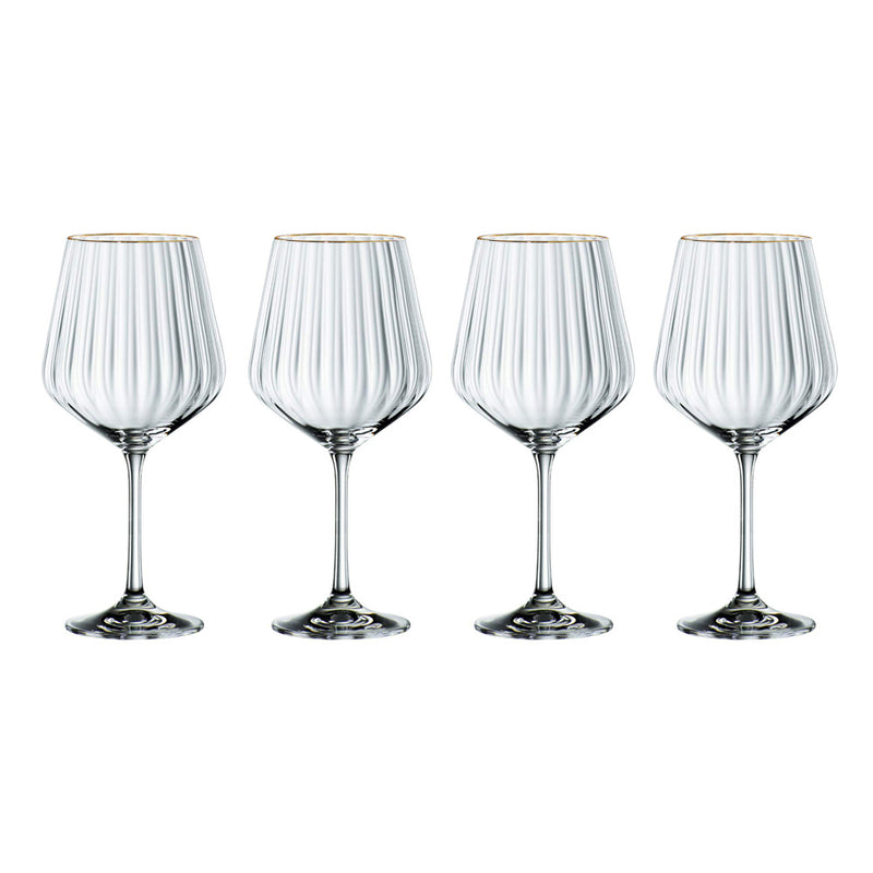 Gin & Tonic Glasses with Gold Rim 640ml, Set of 4
