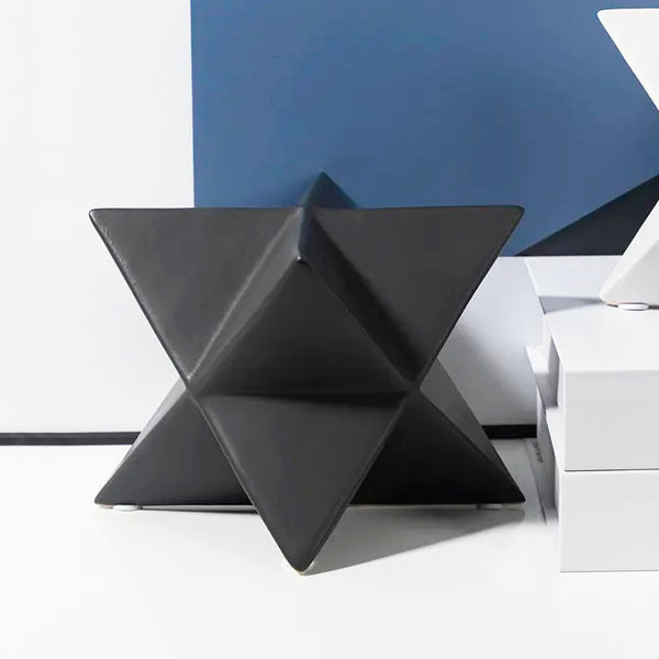 Geometric Star Decorative Sculpture Medium - Black