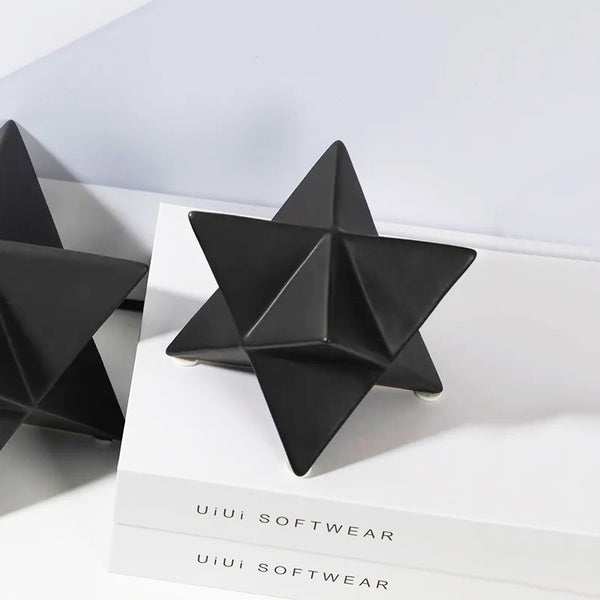 Geometric Star Decorative Sculpture Small - Black